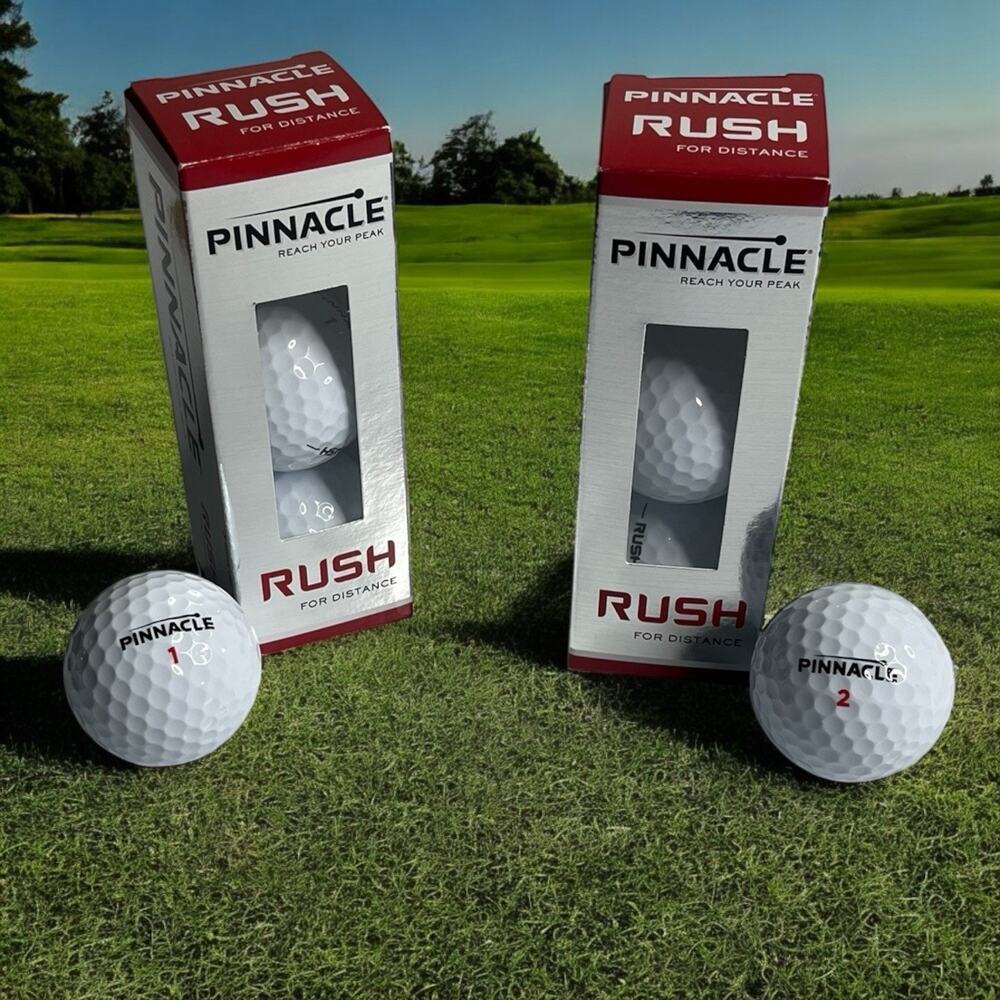 Pinnacle Rush For Distance Golf Ball Balls 2 Sleeve of 3 Golfing‎ White #1 #2